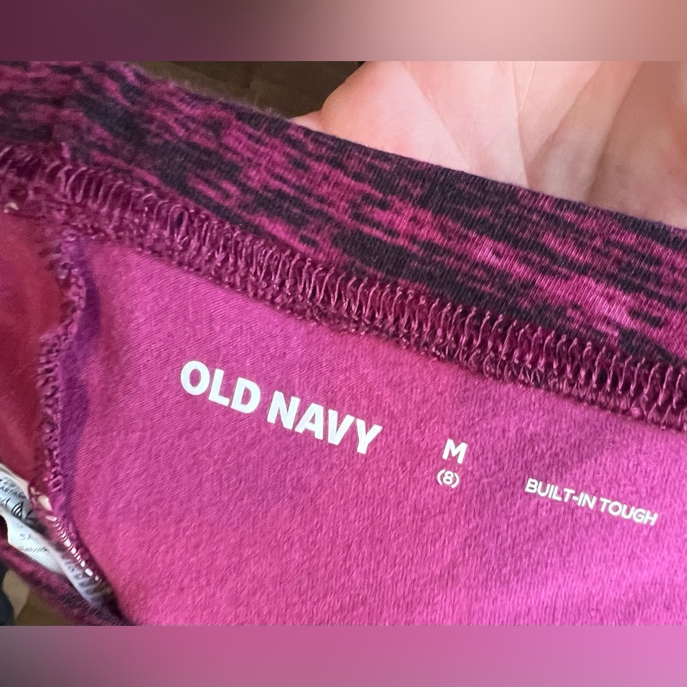 Old Navy Girls’ Burgundy & Black Marled Leggings - Size M (8) - Picture 3 of 3